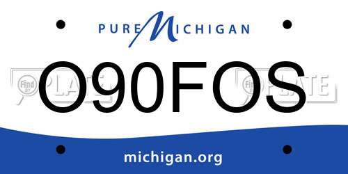 O90FOS Michigan License Plate