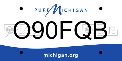 O90FQB Michigan License Plate