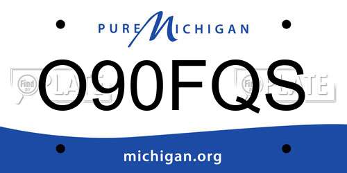 O90FQS Michigan License Plate