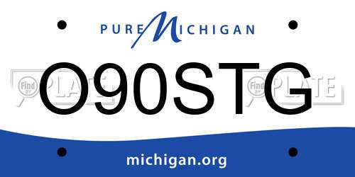 O90STG Michigan License Plate