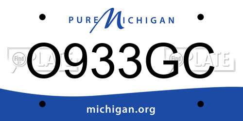 O933GC Michigan License Plate