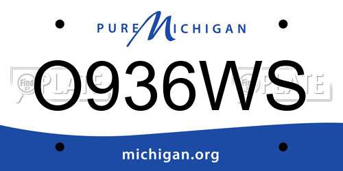 O936WS Michigan License Plate