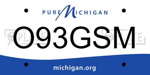 O93GSM Michigan License Plate
