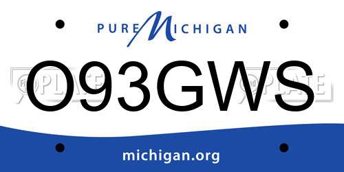 O93GWS Michigan License Plate