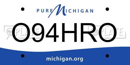 O94HRO Michigan License Plate