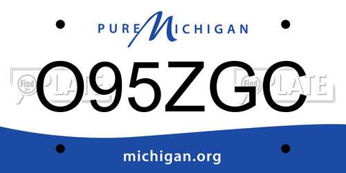 O95ZGC Michigan License Plate