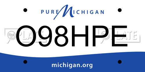 O98HPE Michigan License Plate