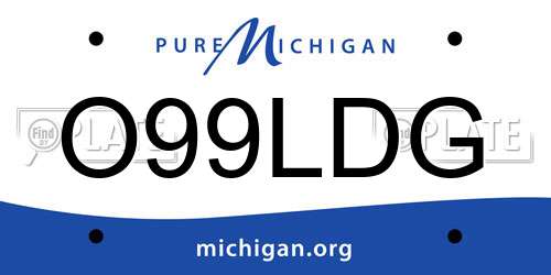 O99LDG Michigan License Plate