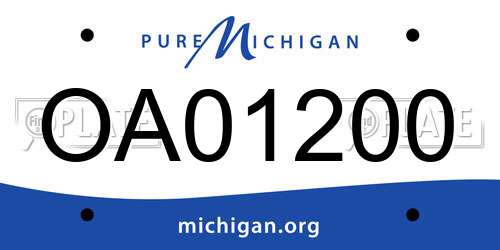 OA01200 Michigan License Plate