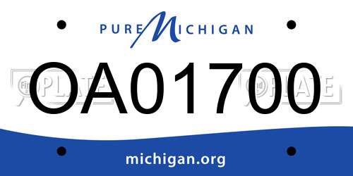 OA01700 Michigan License Plate