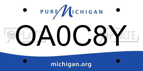 OA0C8Y Michigan License Plate