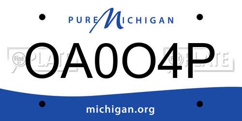 OA0O4P Michigan License Plate