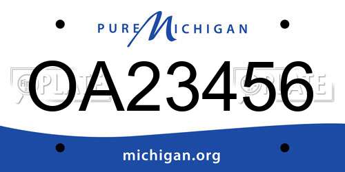 OA23456 Michigan License Plate