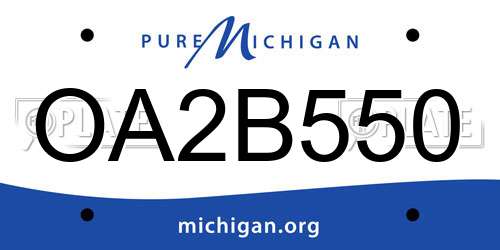 OA2B550 Michigan License Plate