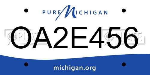 OA2E456 Michigan License Plate
