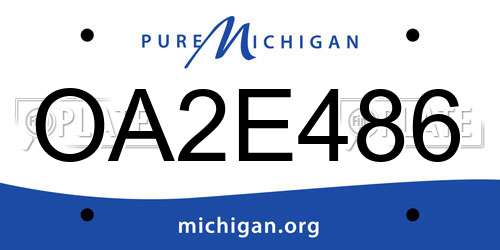 OA2E486 Michigan License Plate