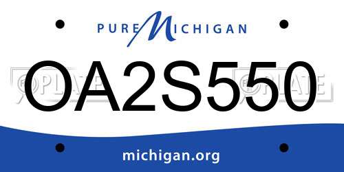 OA2S550 Michigan License Plate