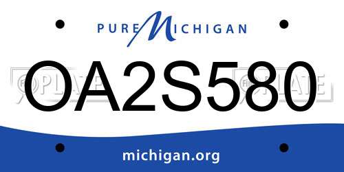 OA2S580 Michigan License Plate