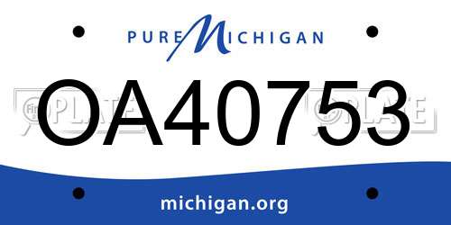 OA40753 Michigan License Plate