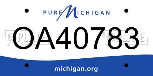 OA40783 Michigan License Plate