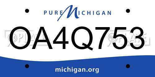 OA4Q753 Michigan License Plate