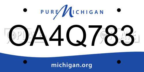 OA4Q783 Michigan License Plate