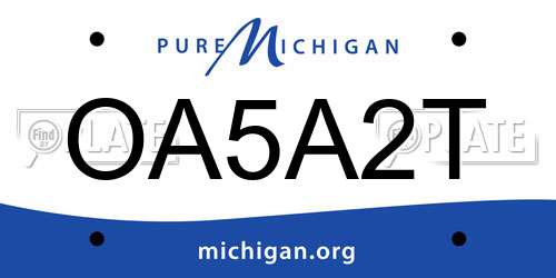 OA5A2T Michigan License Plate