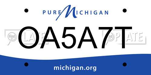 OA5A7T Michigan License Plate