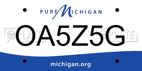 OA5Z5G Michigan License Plate