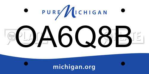 OA6Q8B Michigan License Plate