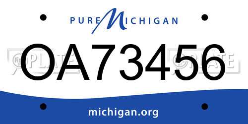 OA73456 Michigan License Plate