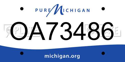 OA73486 Michigan License Plate