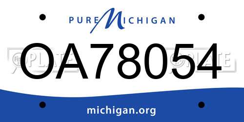 OA78054 Michigan License Plate