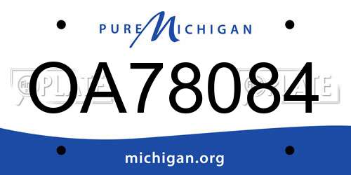 OA78084 Michigan License Plate