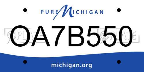 OA7B550 Michigan License Plate