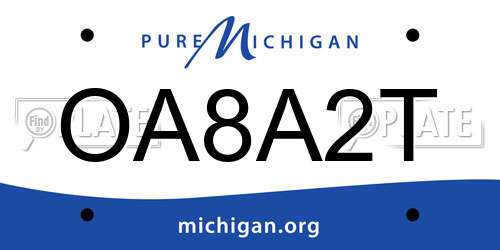 OA8A2T Michigan License Plate