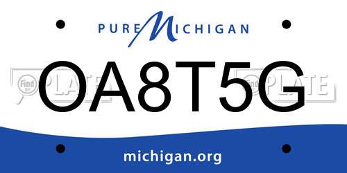 OA8T5G Michigan License Plate
