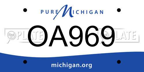 OA969 Michigan License Plate