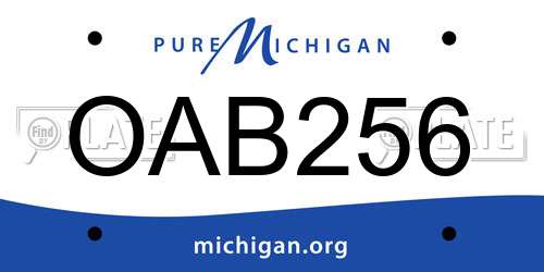 OAB256 Michigan License Plate