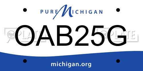 OAB25G Michigan License Plate