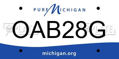 OAB28G Michigan License Plate