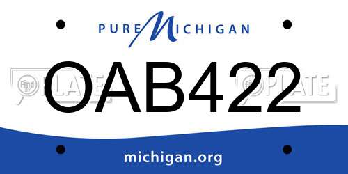 OAB422 Michigan License Plate
