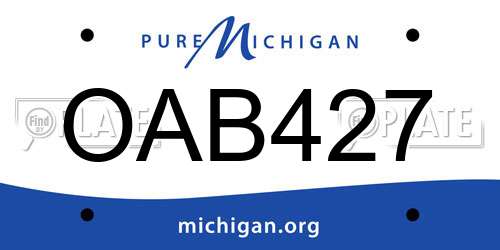 OAB427 Michigan License Plate