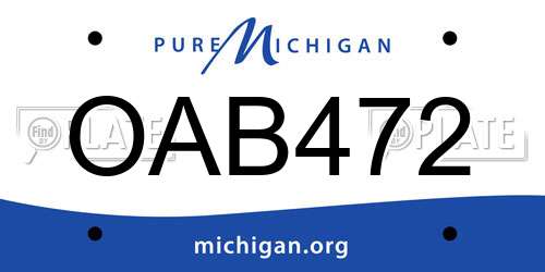 OAB472 Michigan License Plate