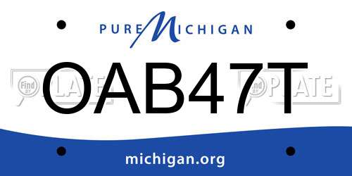 OAB47T Michigan License Plate