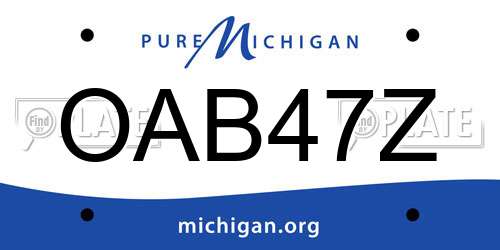 OAB47Z Michigan License Plate