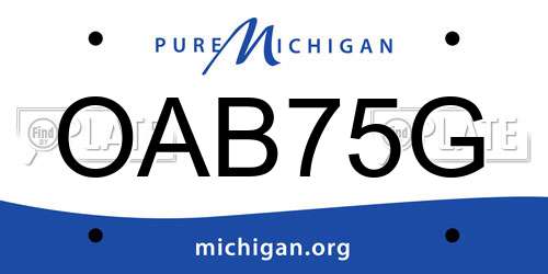 OAB75G Michigan License Plate