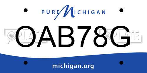 OAB78G Michigan License Plate