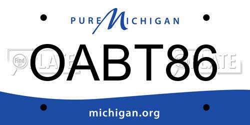 OABT86 Michigan License Plate