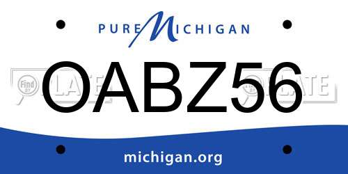 OABZ56 Michigan License Plate